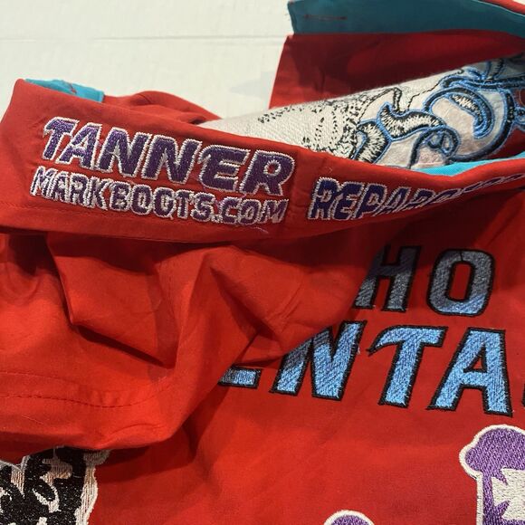 Rancho Semental Estilo Reparo Shirt Red rojo Manga Larga long sleeve Large - Picture 11 of 13